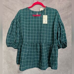 Women's Puff 3/4 Sleeves Top XS